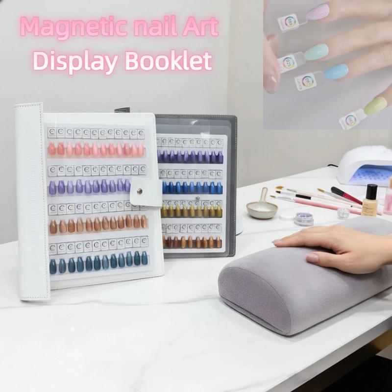 Nail Art Quotes - 48/96/144/192色 マグネット式ネイルチップ見本帳 マニキュアカラーテスト収納ブック 大型アクリル作品展示カラーカード ▪