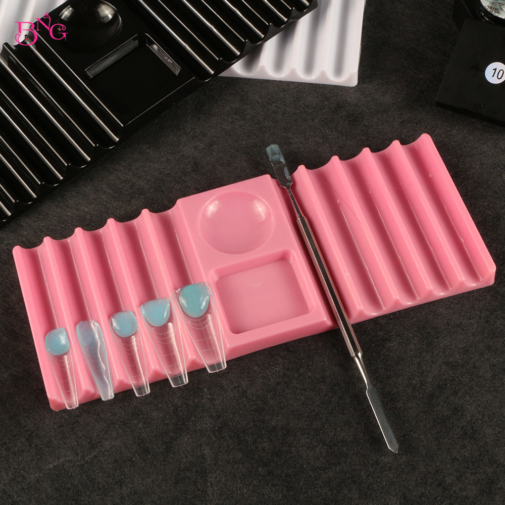 Nail Art Extension - BNGデュアルフォームホルダー プラスチック製ペンスタンド ネイルアートツール用 ネイルブラシホルダー収納 ネイルエクステンションモールドホルダー