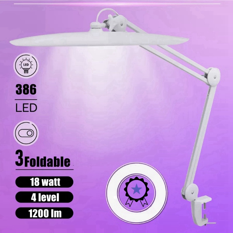 Nail Art Extension - まつげエクステ用LEDランプ,高輝度,386 LED,折りたたみ式,回転式,クランプ式,オフィス,美容,クラフト,読書用