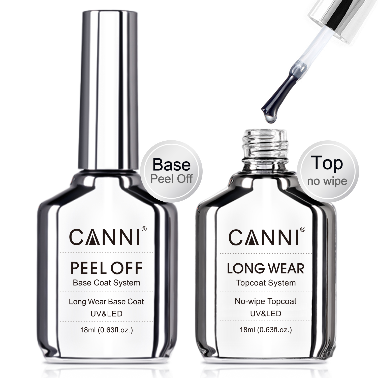 Peel Off Base Coat - 18ml カニ ダイヤモンド ロングウェア ノーワイプ トップコート
