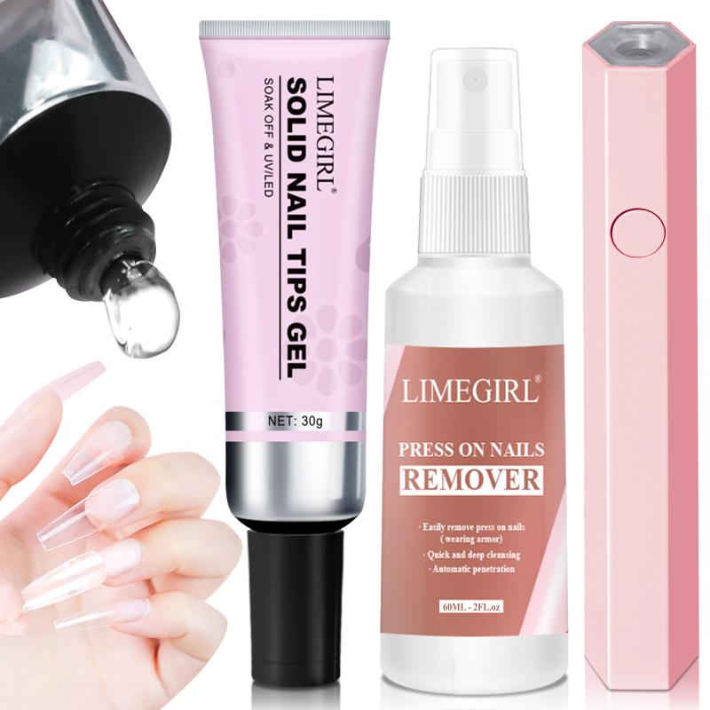 Nail Art Extension - 30g ソフト透明ネイルチップジェル 強力接着剤 UVソークオフ チューブグルー 付け爪エクステンション
