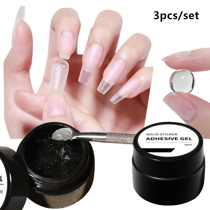3 ピース/セットソリッドネイルチップジェルソリッドステッカ - Nail Art Quotes のレビューと価格