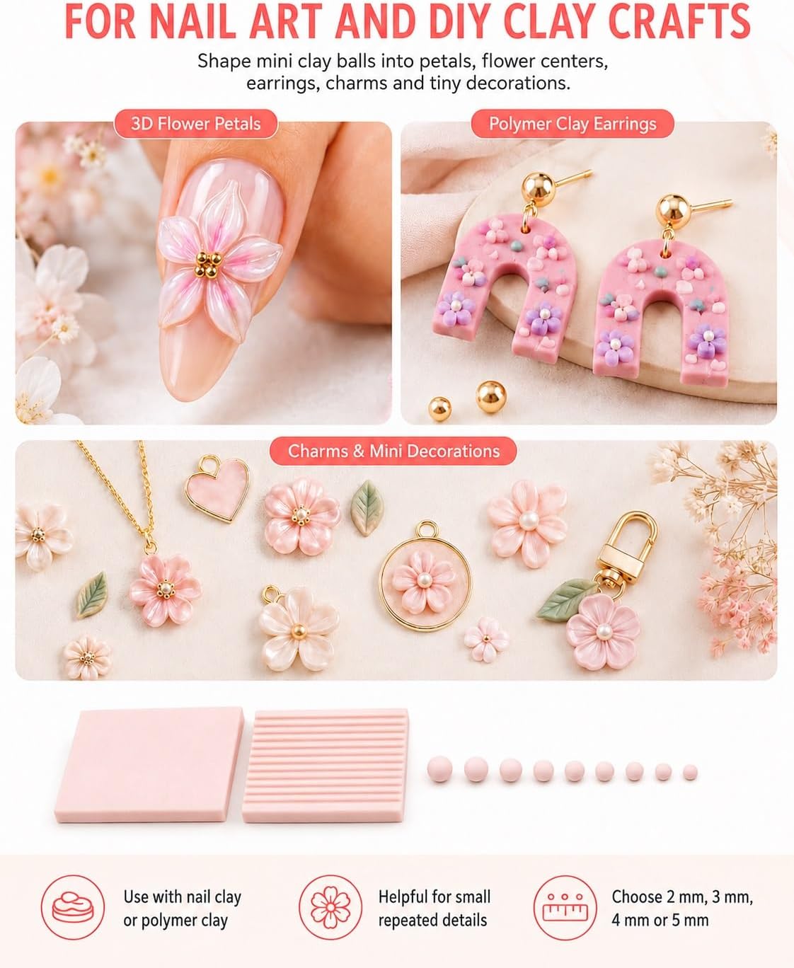 4個入り 3Dプリントクレイジェルボールメーカーツール、3D - Nail Art Nail Art のレビューと価格