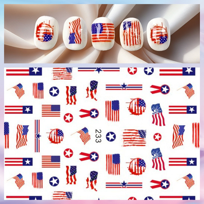 1 シート独立記念日ネイルステッカー独立記念日愛国的なネイル - Nail Art France のレビューと価格