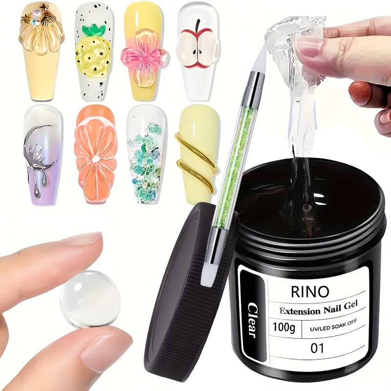 100gクリアノンスティックハンドエクステンションネイルジェ - Nail Art Extension のレビューと価格