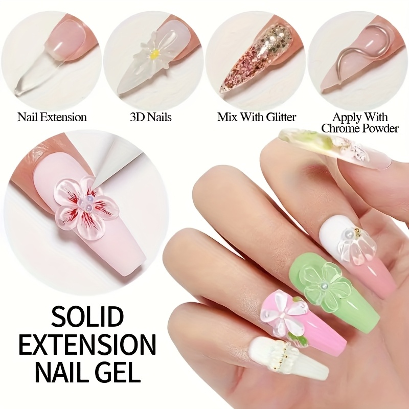 100gクリアノンスティックハンドエクステンションネイルジェ - Nail Art Extension のレビューと価格