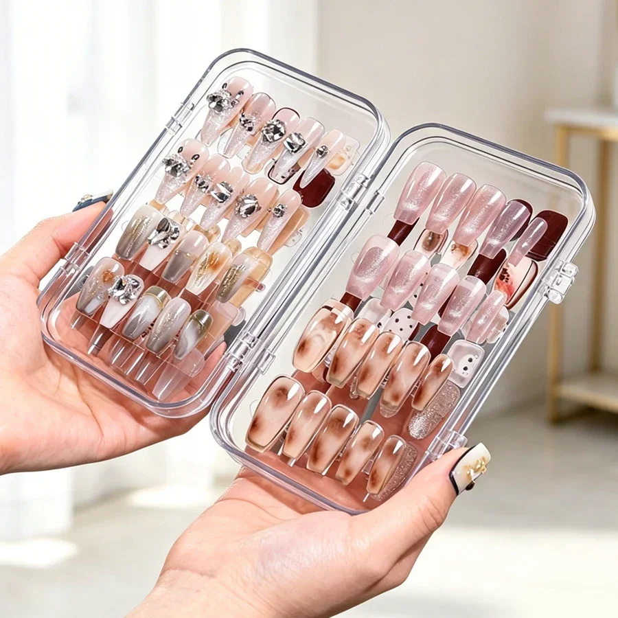 クリア折りたたみ式プレスオンネイル収納ボックス、防塵ネイルチ - Nail Art Quotes のレビューと価格