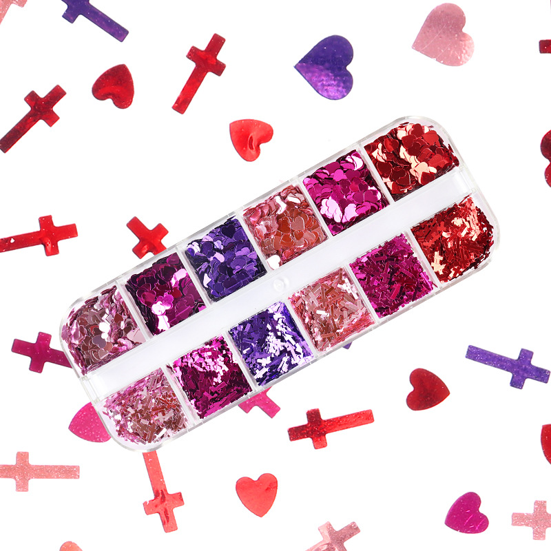 混合色の蛍光蝶キラキラまつげ延長アクセサリーネイルアートグリ - Nail Art Extension のレビューと価格
