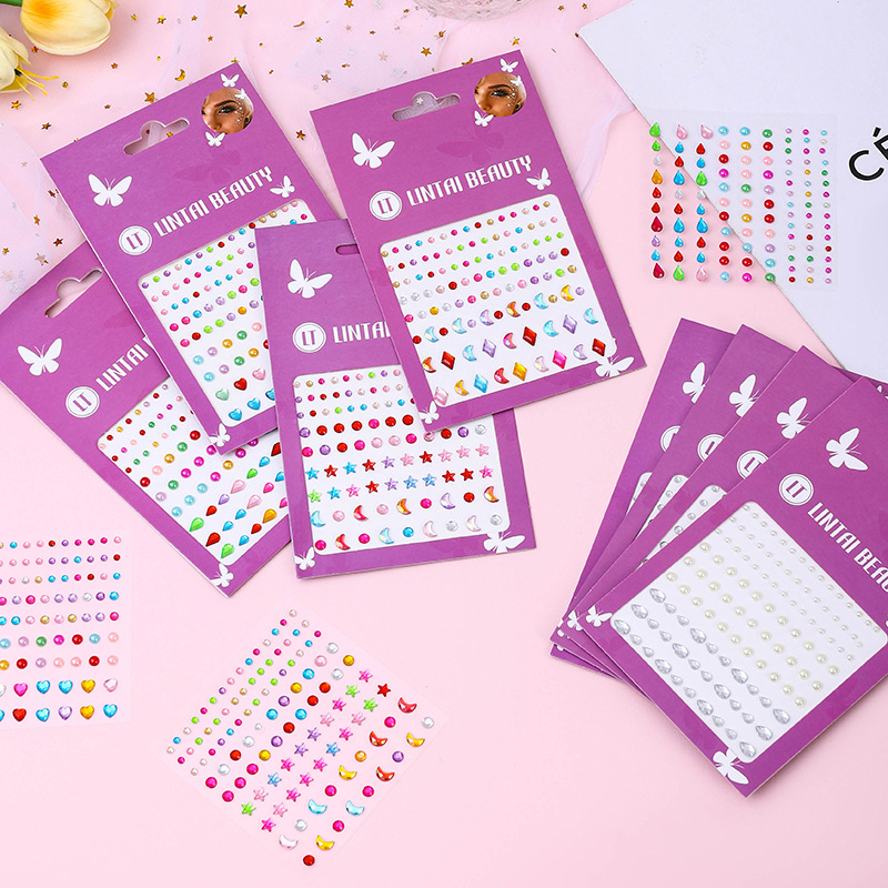 ホットセール中！フェイスジェムステッカー、粘着式防水ティアド - Nail Art Nail Art のレビューと価格