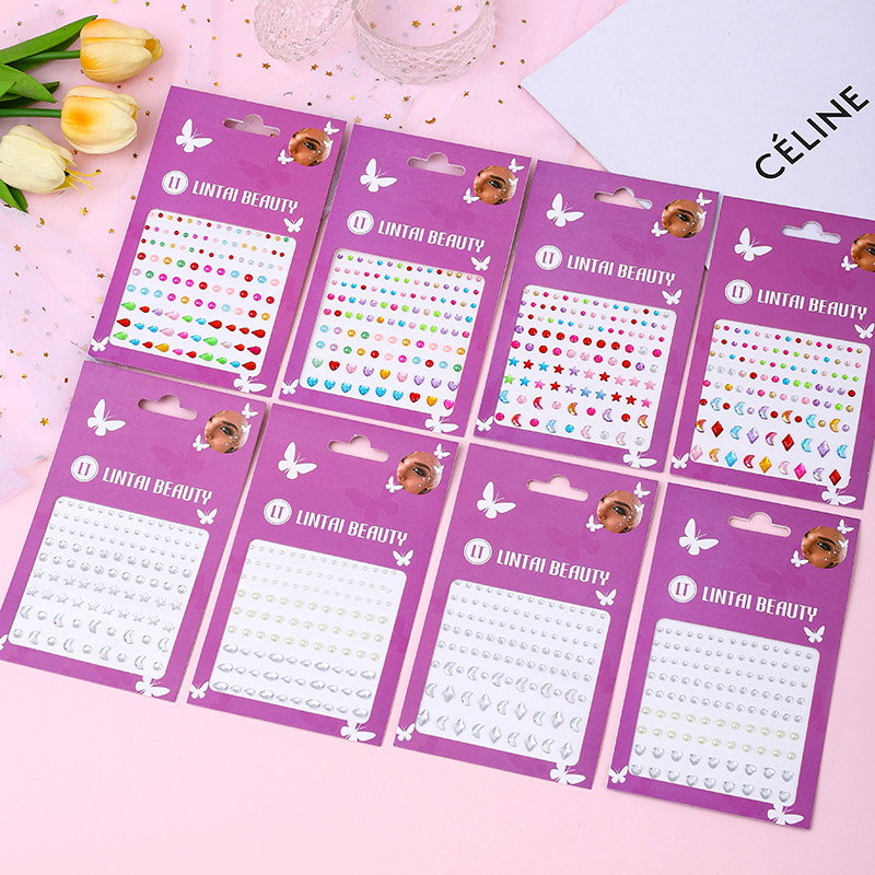ホットセール中！フェイスジェムステッカー、粘着式防水ティアド - Nail Art Nail Art のレビューと価格