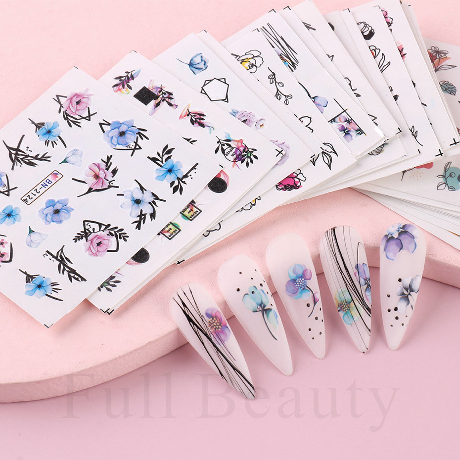 24 ピース/セット春夏ネイルステッカーウォーターデカールネ - Nail Art France のレビューと価格
