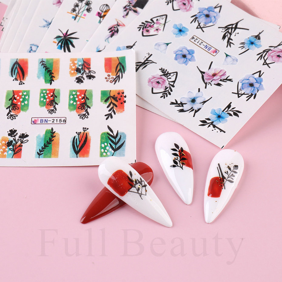 24 ピース/セット春夏ネイルステッカーウォーターデカールネ - Nail Art France のレビューと価格